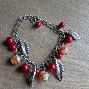 Colorful Silver Toned Beaded Bracelet